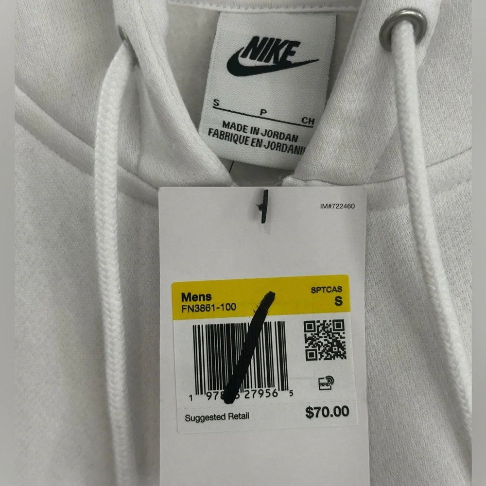 NWT Nike Sportswear Club White Full-Zip Hoodie Sweatshirt